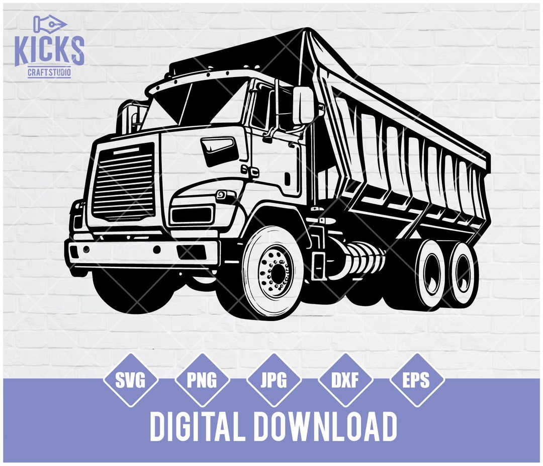 US Dump Truck Svg, Dump Truck Clipart, Dump Truck Cutfile, US Dump