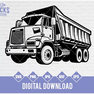 US Dump Truck SVG: Clipart Cut File Stencil (Digital Download)