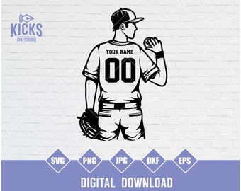 Personalized Baseball Pitcher SVG: Team Clipart, Shirt Stencil (Digital Download)