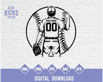 Personalized Baseball Team SVG: Pitcher Clipart, Shirt Stencil (Digital Download)