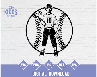 Personalized Baseball Kid Svg: Team Shirt Cut File (Digital Download)