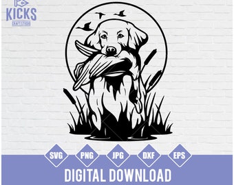 Duck Hunting Dog SVG: Retriever Clipart, Shirt Design (Digital Download)