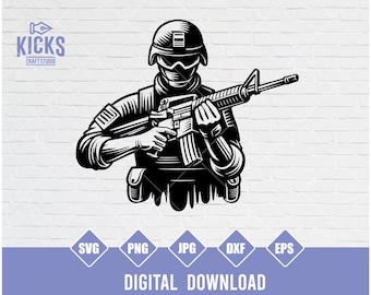 American Soldier SVG: US Military Clipart (Digital Files)