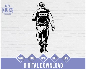 Polizist SVG: US Polizei Clipart, Cut File (Digitaler Download)
