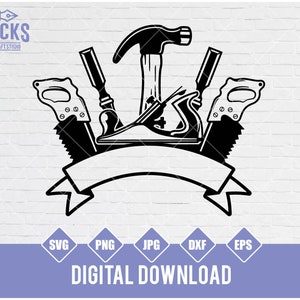 Schreiner SVG, Tischler SVG, Werkstatt SVG, Builder SVG, Reparaturwerkzeuge SVG, Reparaturwerkzeuge SVG-Datei für Cricut, Png Dxf Jpg eps