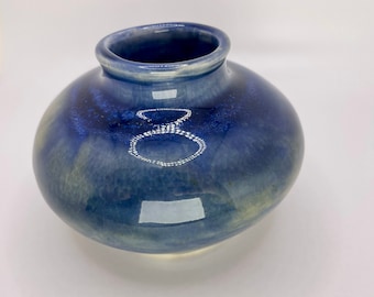 Small Round Blue Porcelain Vase