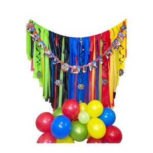 Super Hero’s Backdrop, Birthday, Plastic Tablecloth Fringe Backdrop, Streamer Backdrop, Party Fringe, Kids Birthday