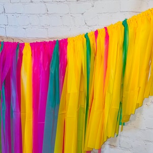 Hello Summer Backdrop, Summer, Pineapple, Flamingo, Fringe Backdrop, Plastic Tablecloth Backdrop, Streamers image 5