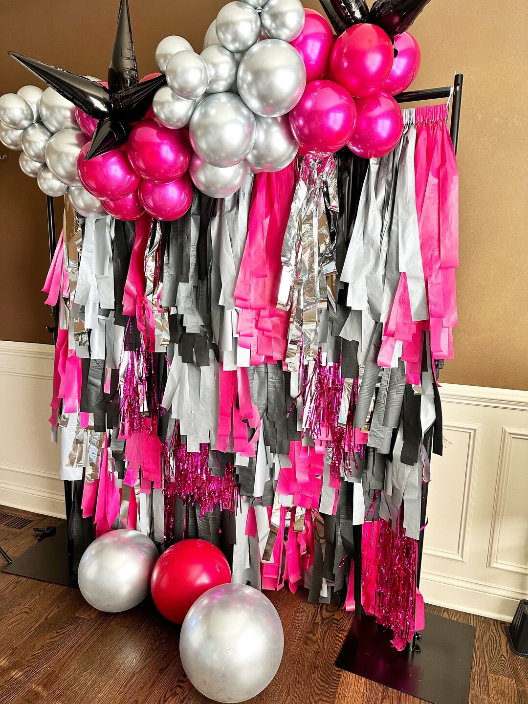 READY TO SHIP, Photo Backdrop, Streamers, Wall Backdrop, Plastic