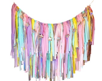 Pastel Fringe, Midi Fringe, Birthday Fringe, Streamers, Plastic Tablecloth, Stars, Iridescent, Backdrop