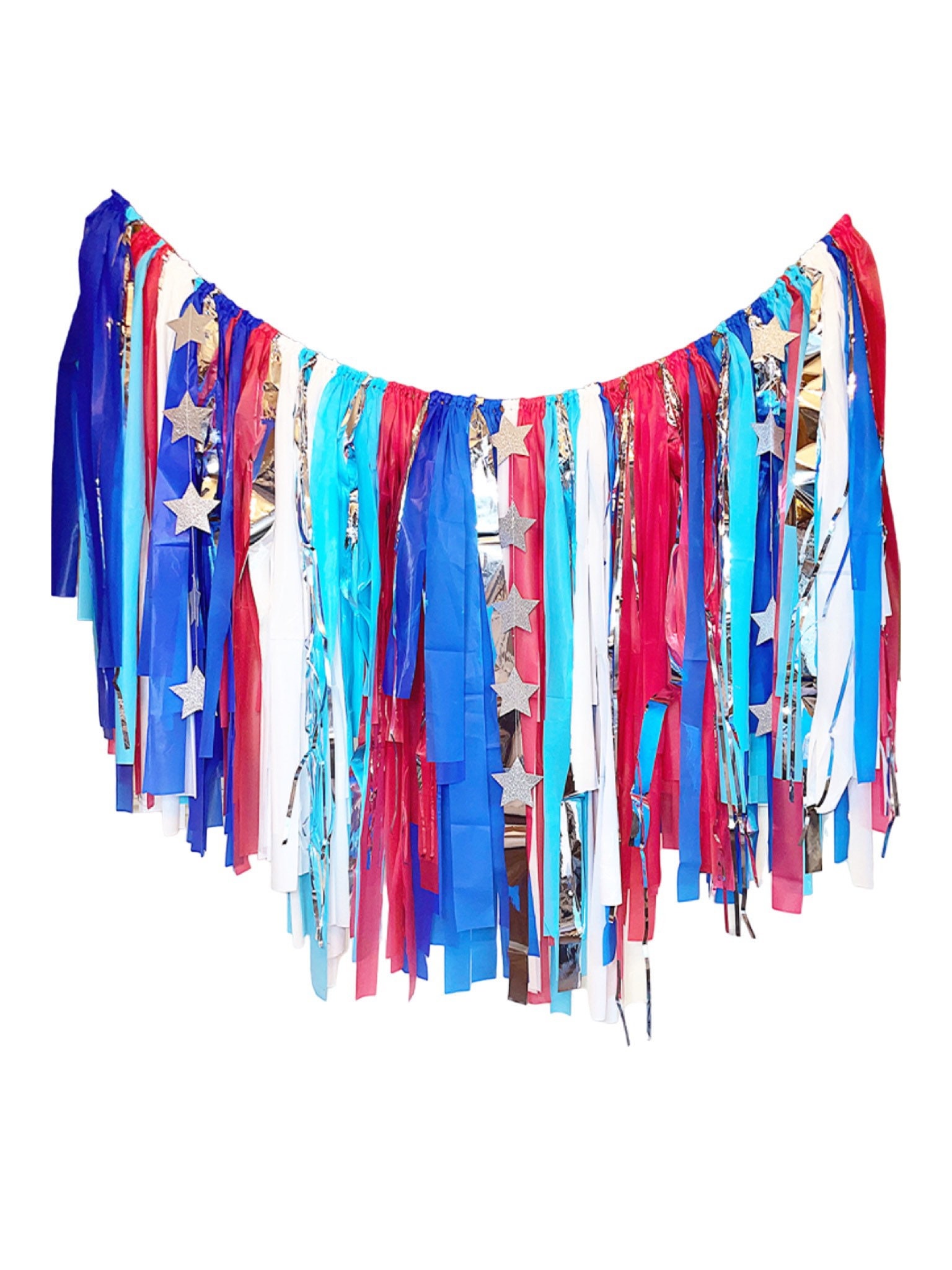 Streamer Backdrop Fringe Backdrop Red White and Blue Party 