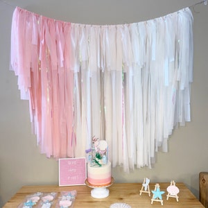 Pastel Ombré Backdrop, Streamer Backdrop, Plastic Tablecloth Backdrop, Birthday Backdrop, Wedding Shower Backdrop, Baptism, Communion