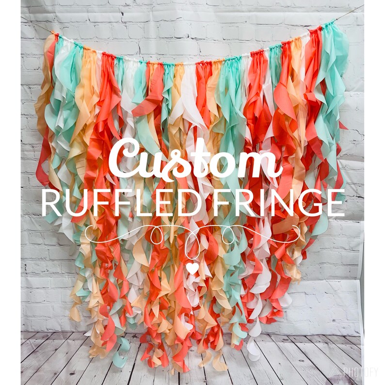 Custom Ruffled Fringe Plastic Tablecloth Fringe Backdrop Etsy