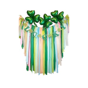 St Patrick’s Day Fringe, St Patty’s Day, Fringe Backdrop, Streamers, Flagtape, Lucky Charms, Plastic Tablecloth