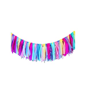 Unicorn Mini Fringe, Ice Cream Garland, Pastel Garland, Birthday Garland, Plastic Tablecloth Fringe, Streamers