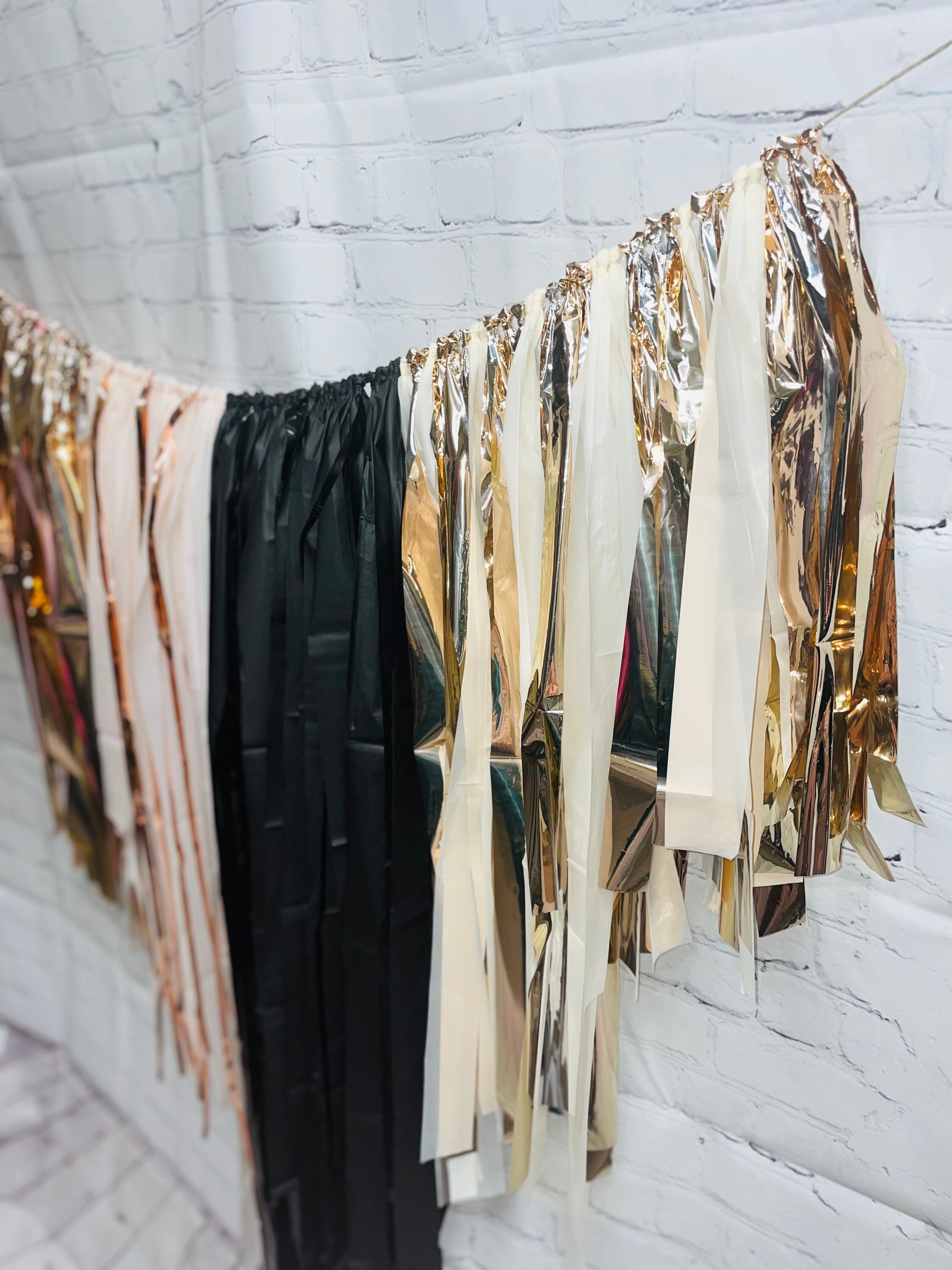 NYE Backdrop Plastic Tablecloth Fringe Backdrop Glamours Etsy