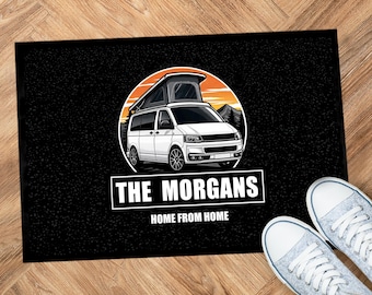 Tapete de porta personalizado para autocaravana, laranja e preto, 60 x 40 cm, CVB01 - Acessórios para vida em autocaravana