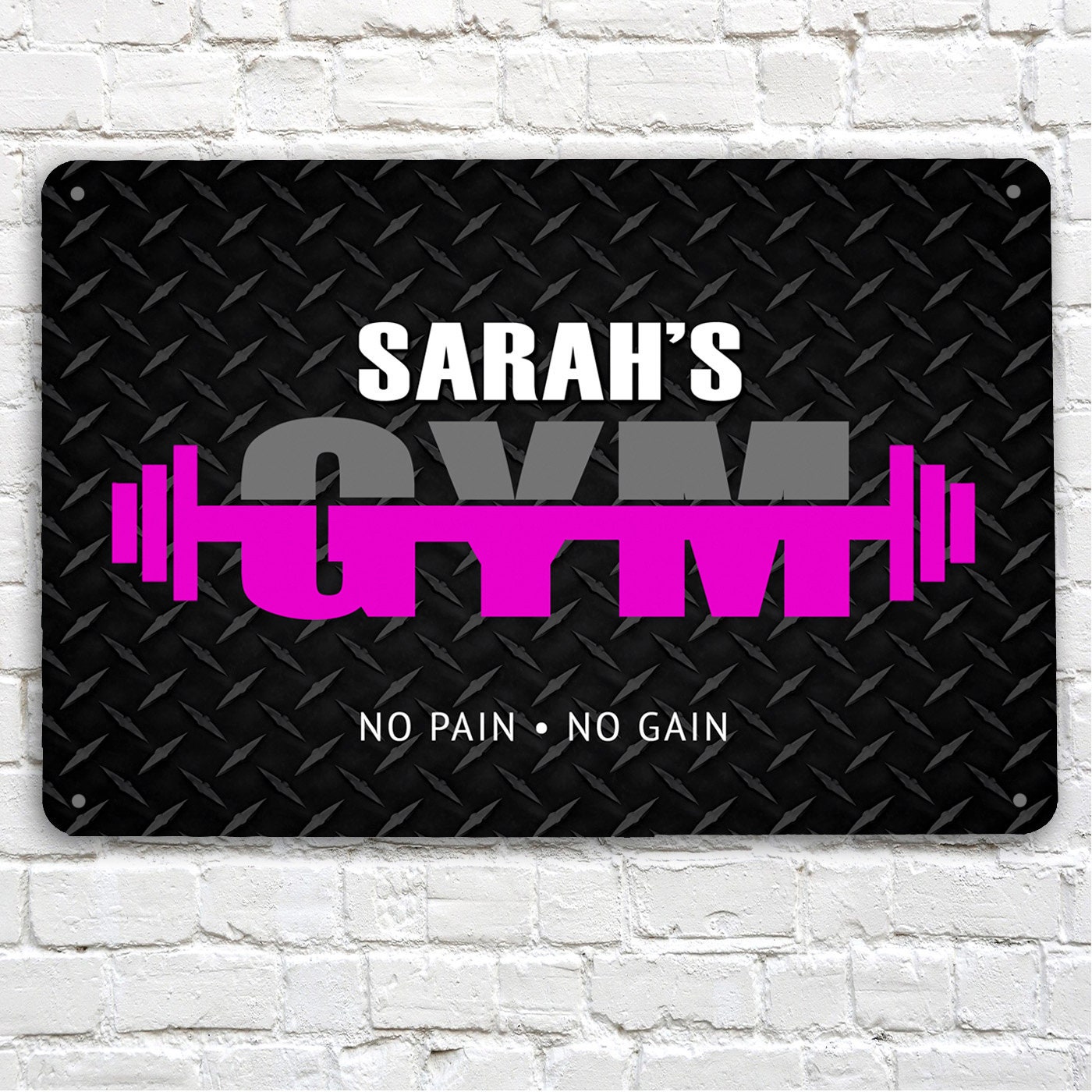 Personalised Gym Sign - Home Gym Room Barbell Workout A4 Metal Sign - Etsy