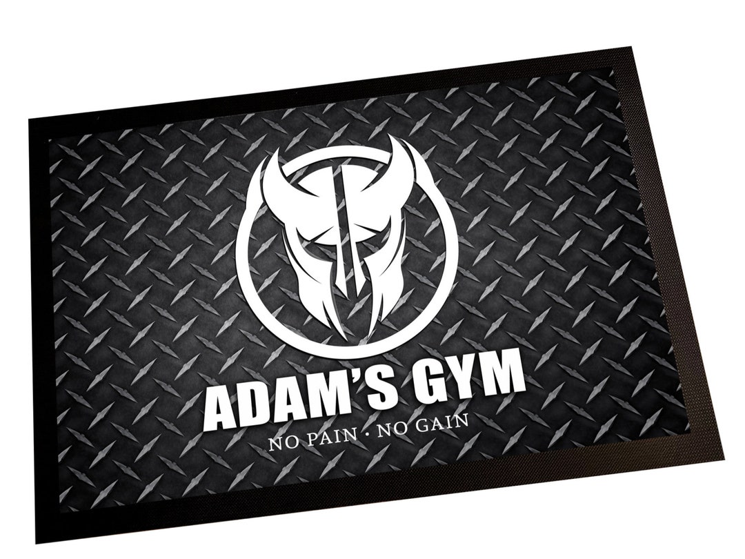 Personalised Gym Door Mat 60 X 40cm, Non Slip Base Mat, Home Gym
