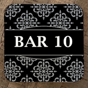 Personalised Bar Coaster Set of 4 - Home Bar Wood Pub Coaster mats