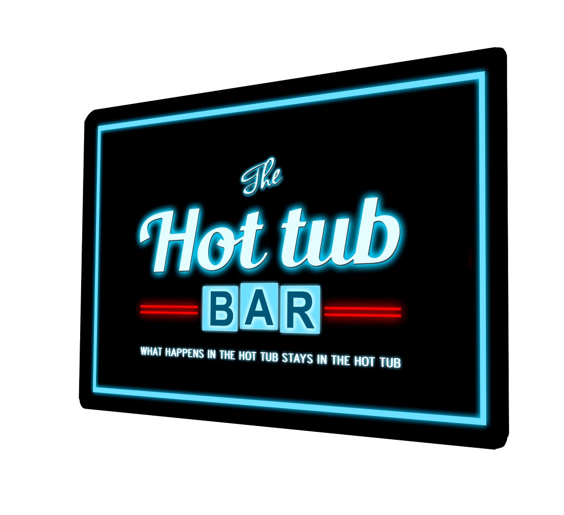 The Hot Tub Bar Neon 80's Cocktail Bar Style Decorative Etsy UK