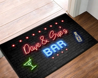 Personalised Bar door mat 60 x 40cm, non slip door home bar pub indoo mat