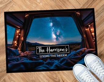Personalised Pop-top Campervan door mat - Camping -  label mat 60 x 40 cm OB01, motorhome accessories