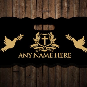 Personalised Church Kneeling Pad - Gold Dove Text Foam Pad 40 x 20cm kneeler mat - prayer cushion