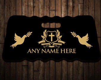 Personalised Church Kneeling Pad - Gold Dove Text Foam Pad 40 x 20cm kneeler mat - prayer cushion