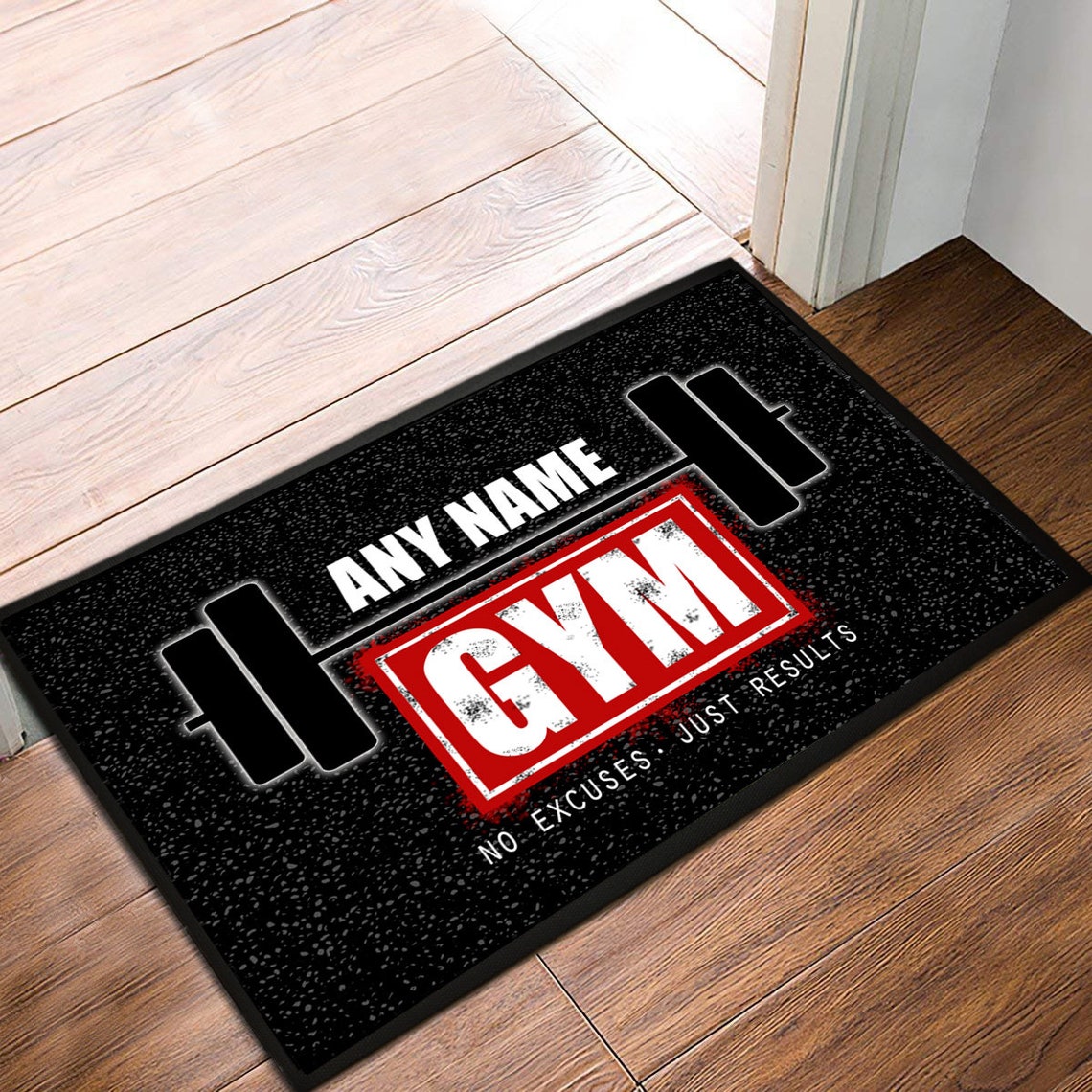 Personalised Gym Door Mat 60 X 40cm Non Slip Base Mat Home Etsy UK