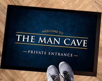 Man Cave Doormat: Non-Slip Floor Mat, Home Bar Decor (40x60cm)
