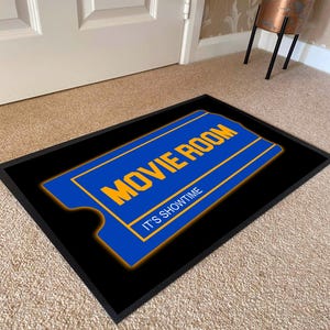 Cinema Movie Room Retro VHS door mat | 90s Nolstagia Retro Home Cinema | Movie Theater Room decor accessories