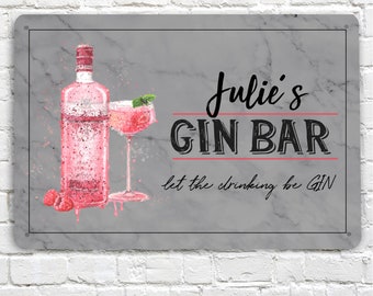 Personalised Gin Bar Sign Gin & Tonic gifts for friends bar plaque custom gift Personalised Gin Bar Sign Gin & Tonic gifts for friends bar plaque custom gift