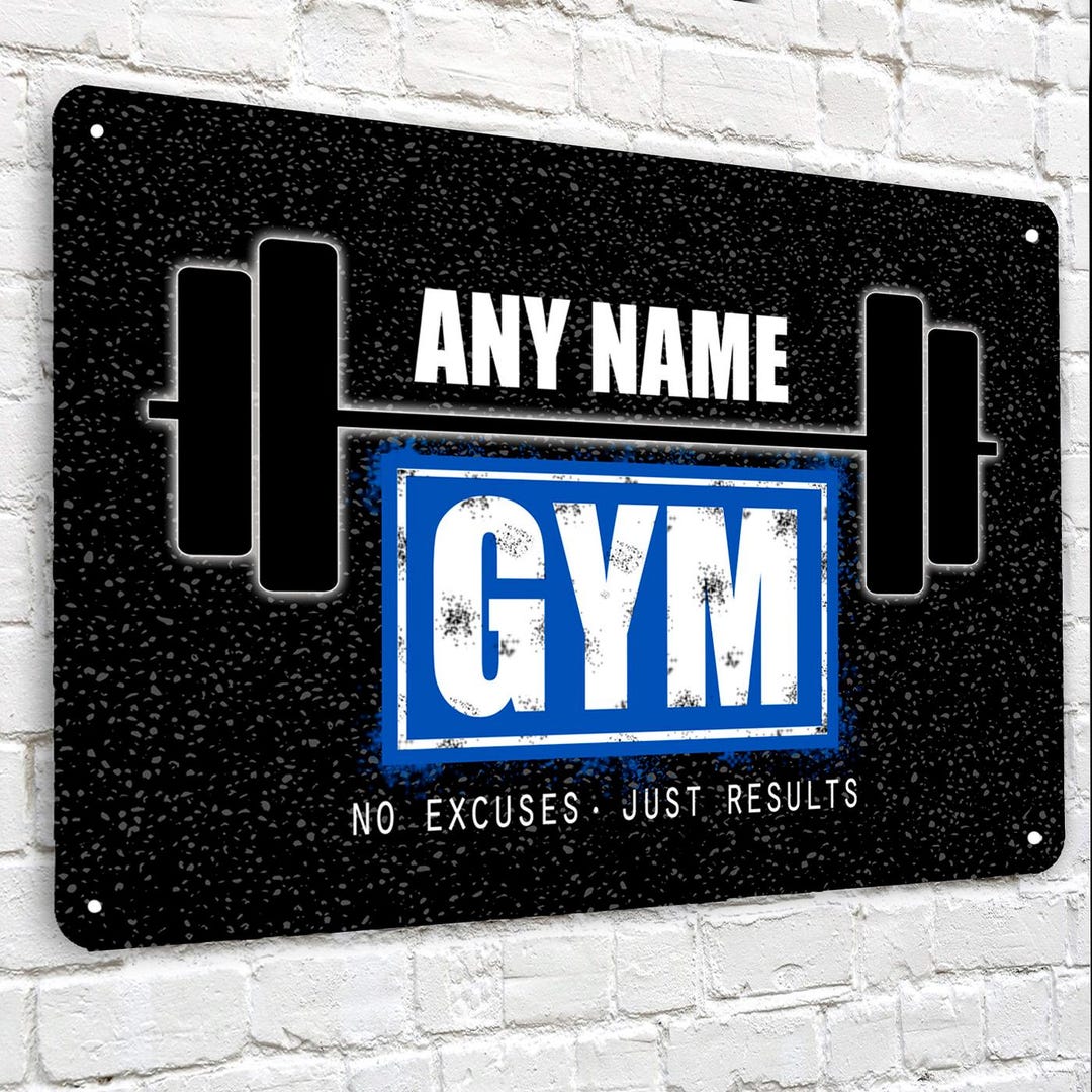Personalised Gym Sign - Home Gym A4 Metal Sign | Home Gym Workout Decor ...