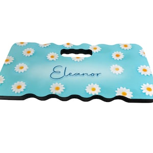 Personalised Garden Kneeling Pad - Foam Pad 40cm x 20cm Blue Daisies Kneeler Mat