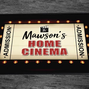 Entrada de Home Cinema personalizada - Felpudo de cine para sala de cine 60 x 40 cm