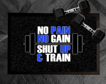 Gym door mat | Gym motivational Quote -No Pain No Gain - Door Mat , home gym accessories