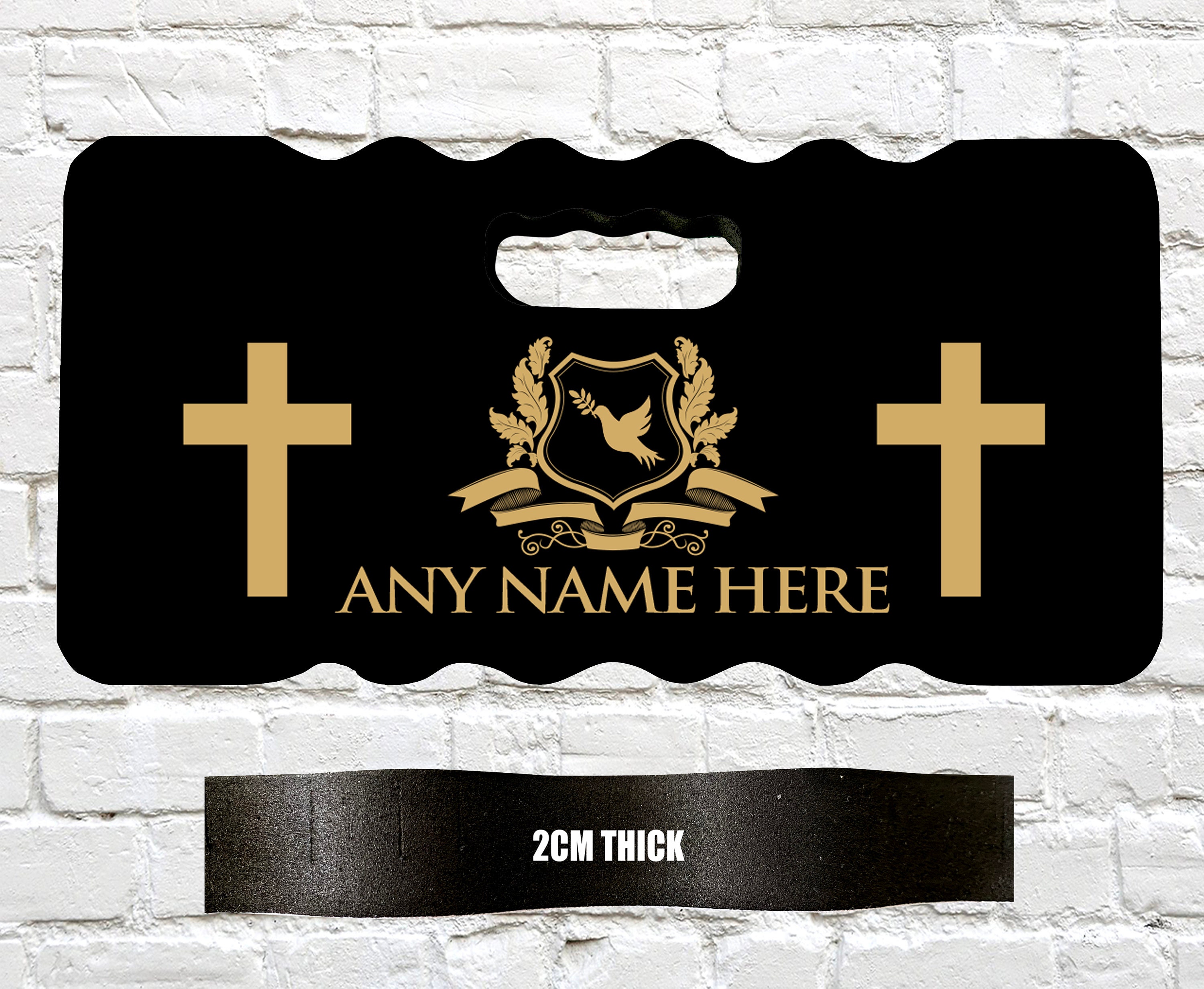silhouette custom Lost Personalised Church Kneeling Pad Gold Cross Text Foam Pad 40 - Etsy