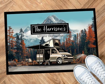Personalised Pop-top Campervan door mat - Camping - label mat 60 x 40 cm PTC01, motorhome accessories