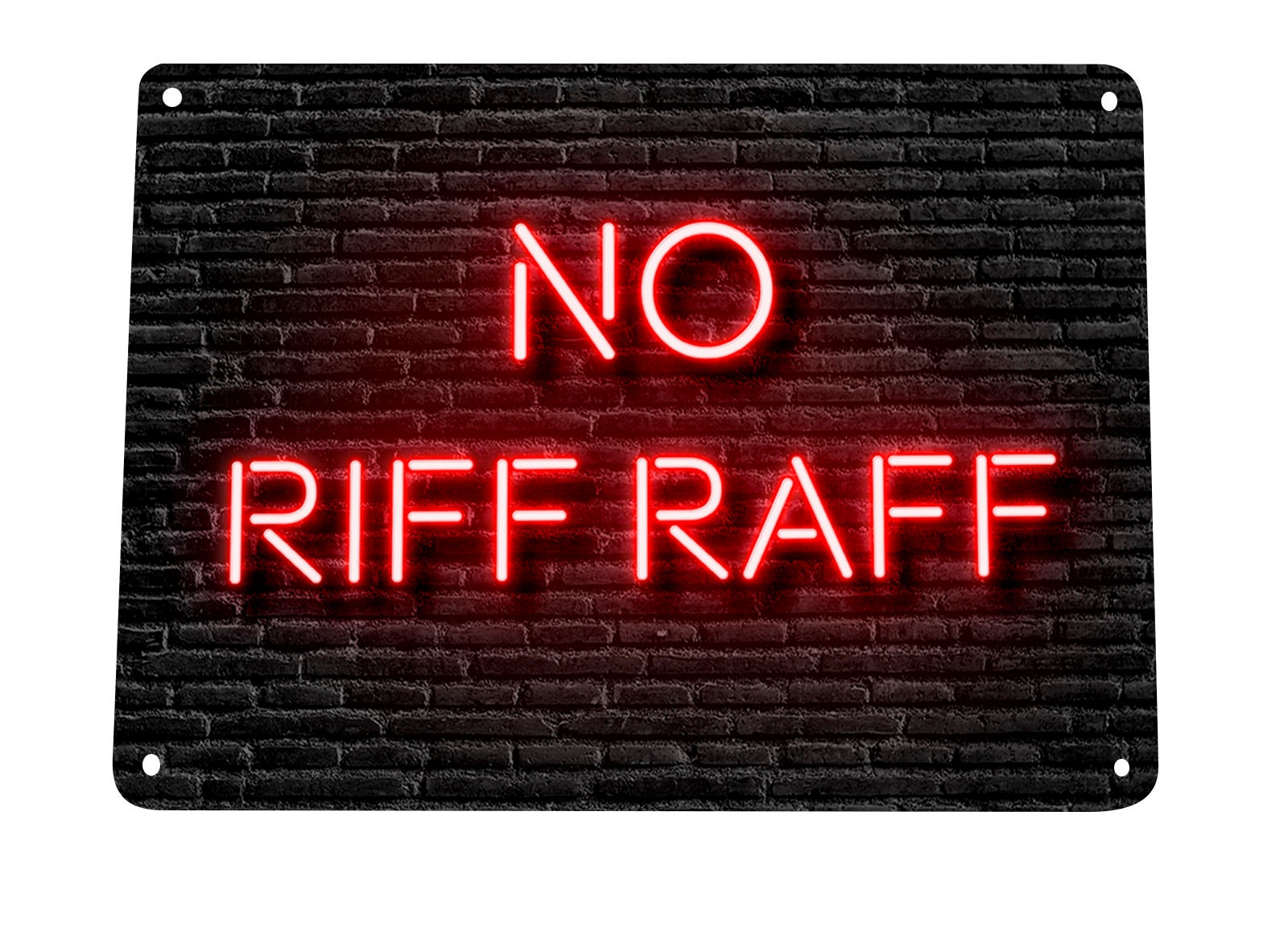 No Riff Raff Neon Bar Sign A4 Metal Sign Etsy UK