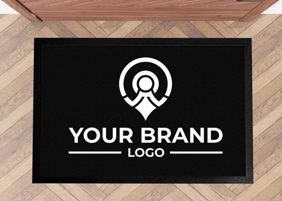 Custom printed Door Mat personalised with Business name or Branded Logo / image - shops, homes, bars - indoor thin profile, low pile mat