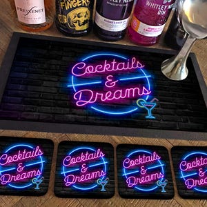 Tappetino da bar / Sottobicchieri Cocktails & Dreams / - Accessori da cocktail bar, set per feste