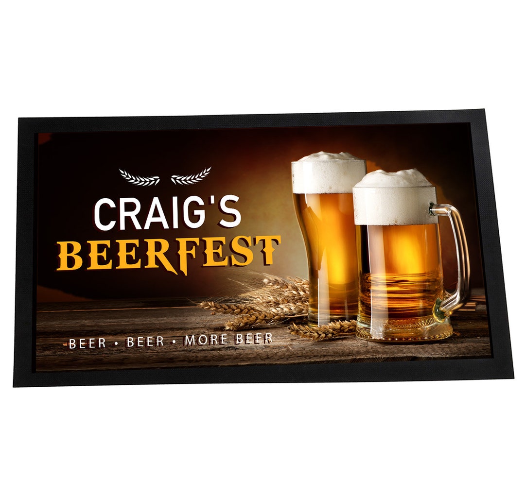Personalised Beer Fest Bar Runner Mat - Beer Festival, Oktoberfest Home ...