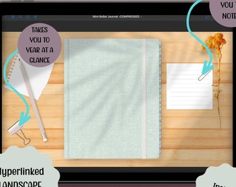 Digital Dot Grid Journal: Undated Hyperlinked Planner (PDF)