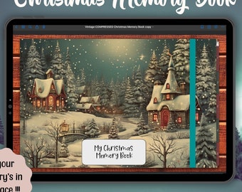 Digital Christmas Memory Book, Vintage Themed iPad Scrapbook, GoodNotes Journal