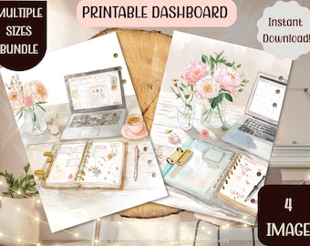 Floral Peony Planer Einsätze | Ausdruckbare Planer Dashboard (PDF Download)