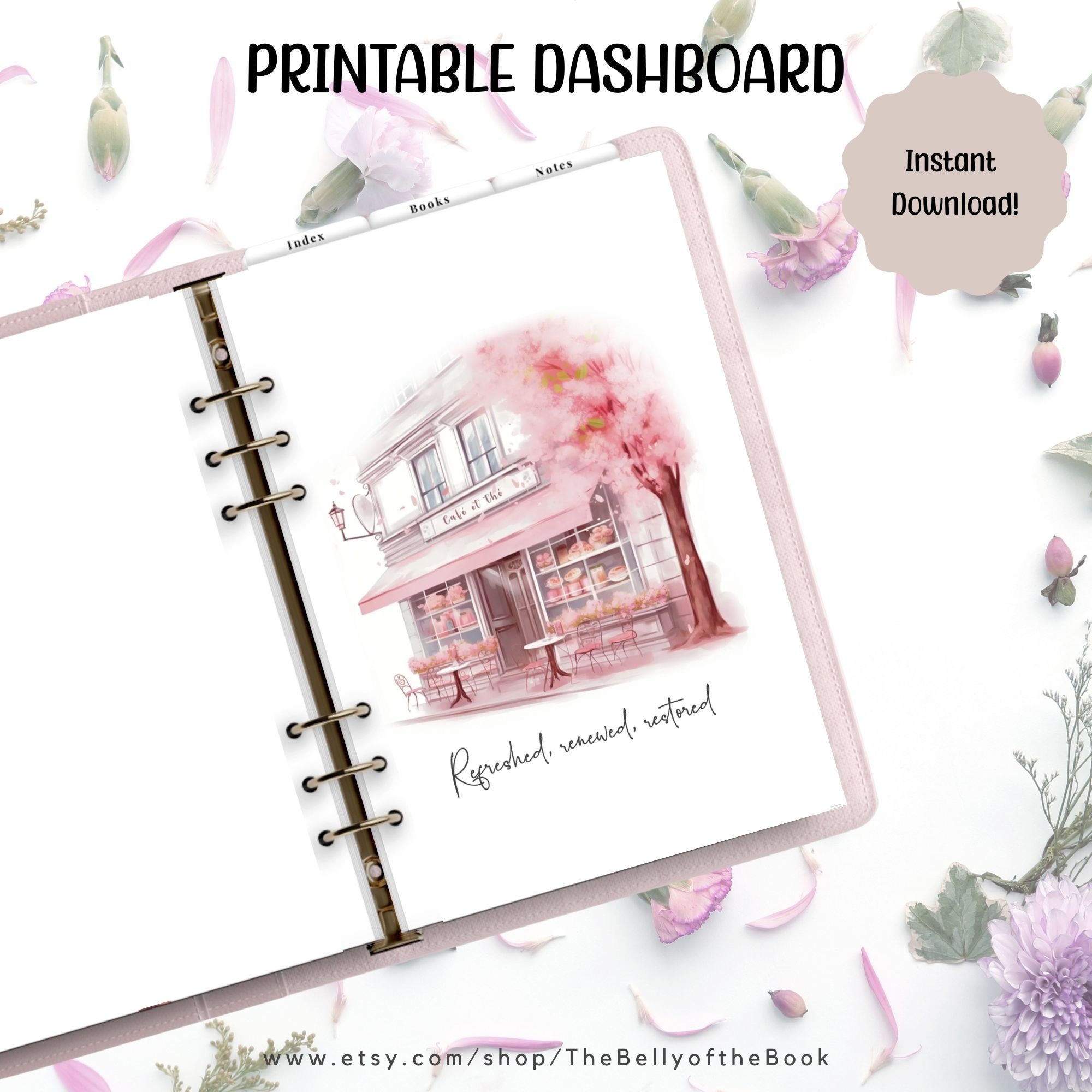 A6 Floral Planner Dashboard Printable (PDF Instant Download) - Etsy