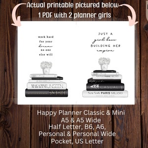 Printable Planner Dashboard Bundle Pack - Black and White Inspirational ...