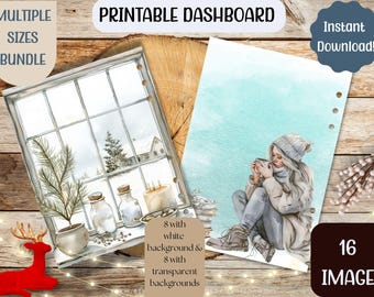 Urlaub Thema Planer Dashboard Bundle - Sofortiger Download, Happy Planner Größen, A5 und viele mehr