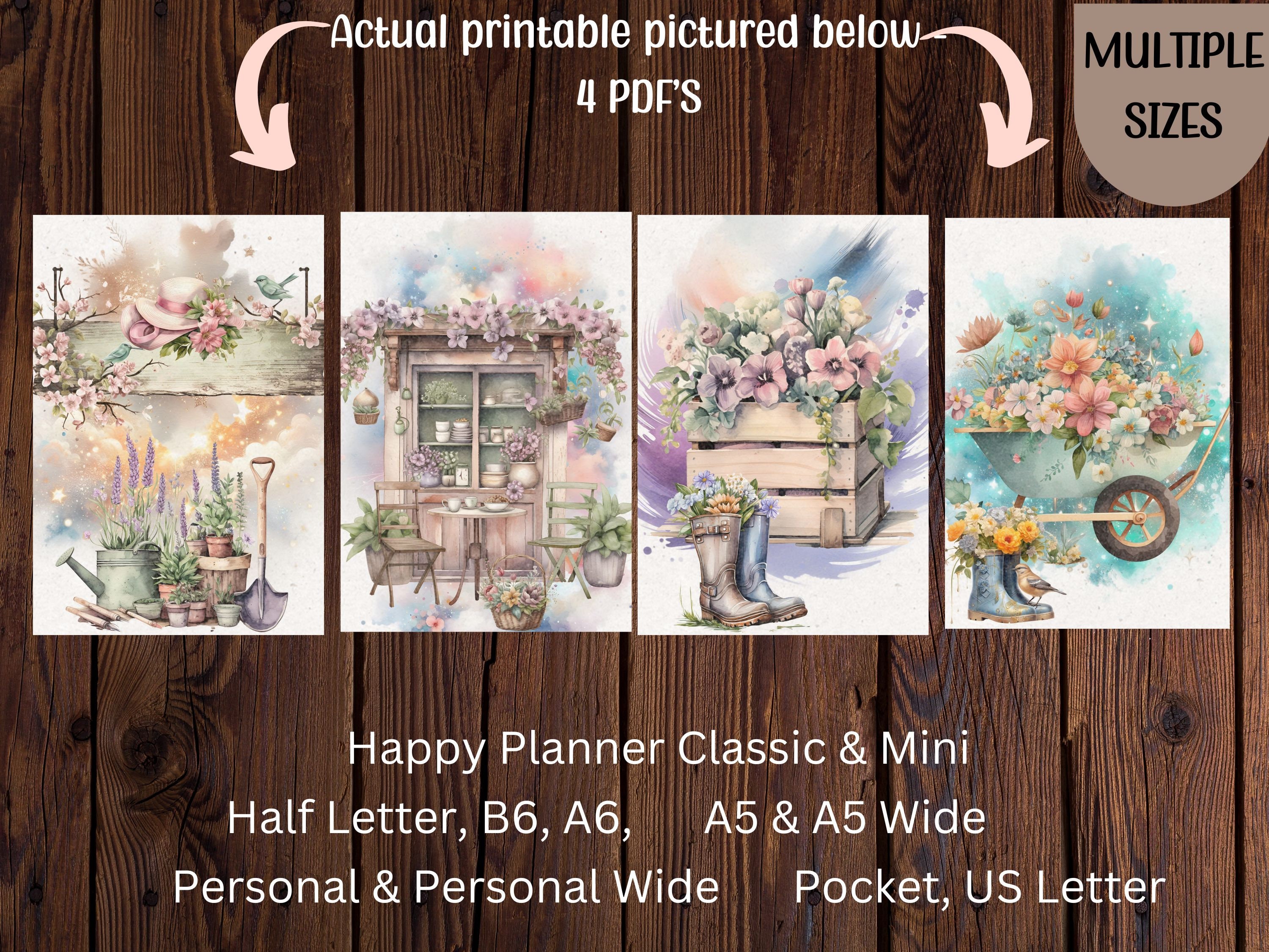 Spring Flower Planner Dashboards: Floral Printable Bundle (digital ...